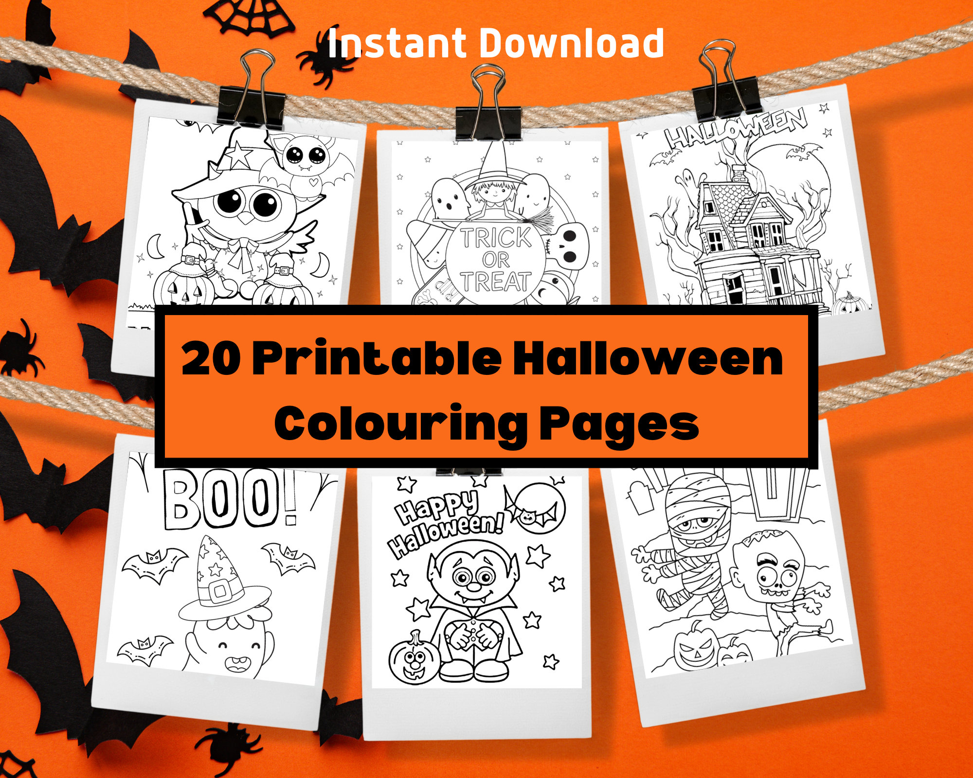 Printable halloween colouring pages