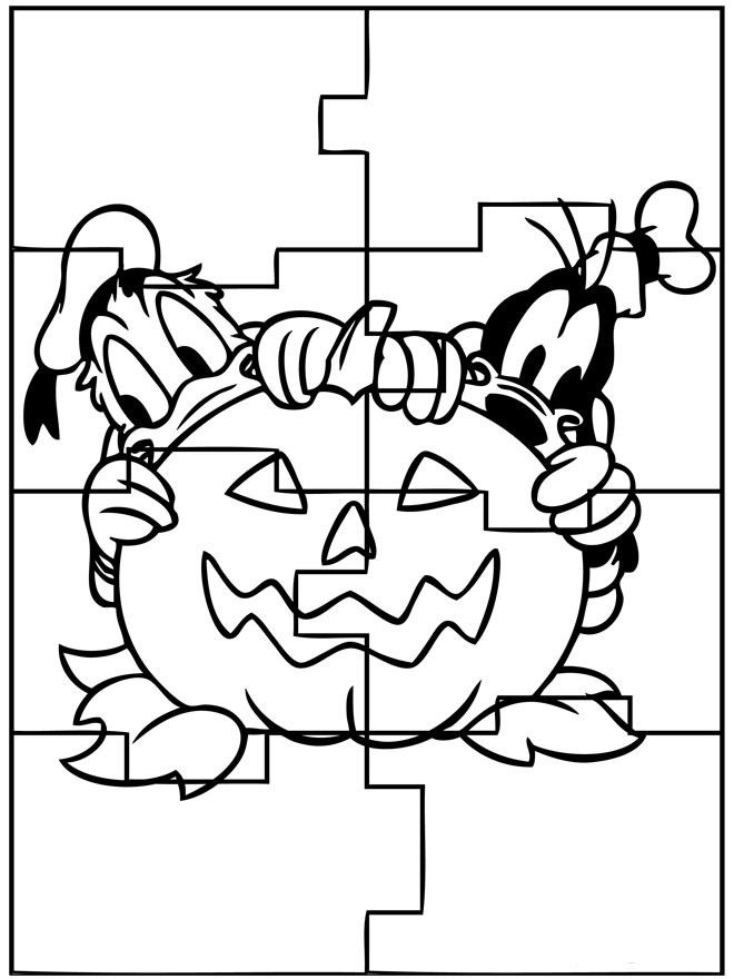 Coloriage halloween en puzzle halloween coloring pages halloween coloring cute coloring pages