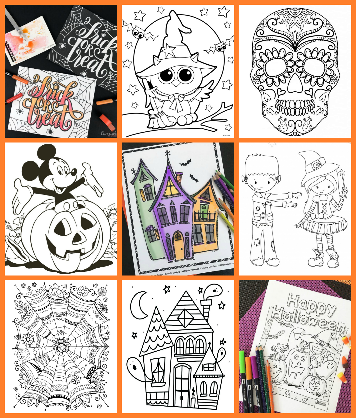 Free halloween coloring pages for adults kids