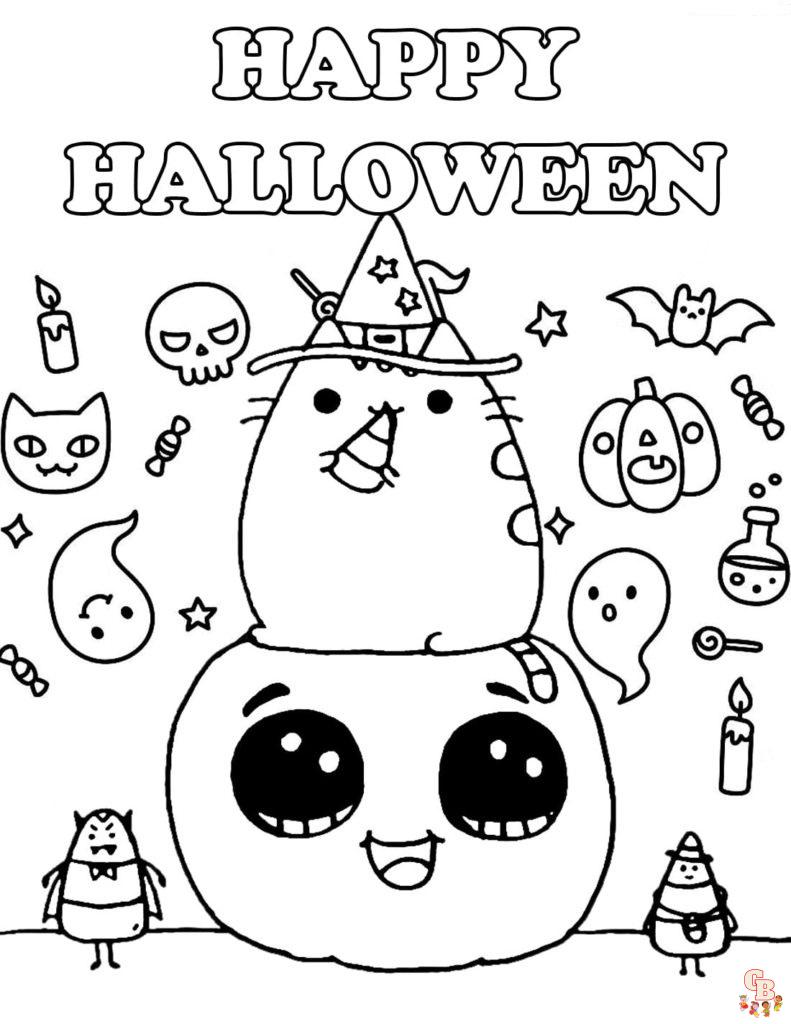 Pusheen coloring pages free printable