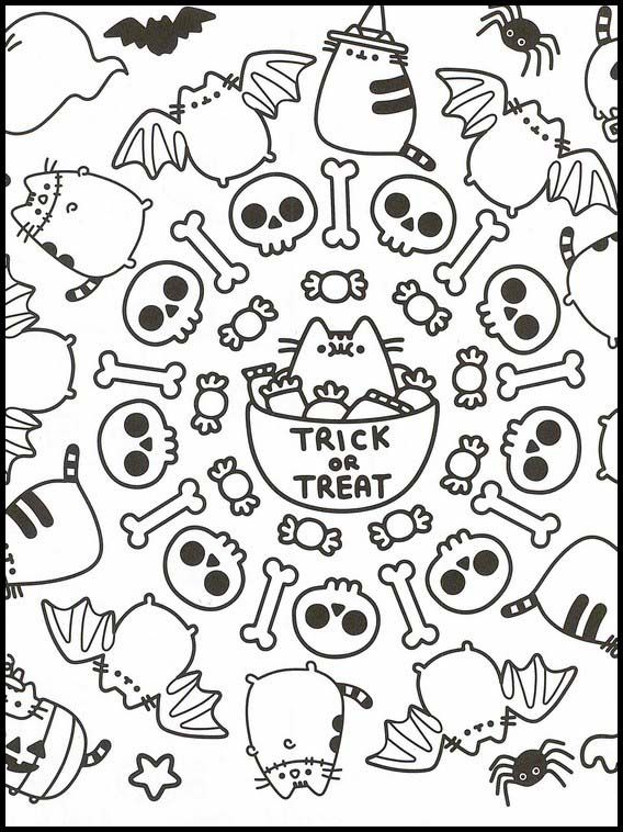 Pusheen printable coloring pages for kids pusheen coloring pages halloween coloring halloween coloring pages