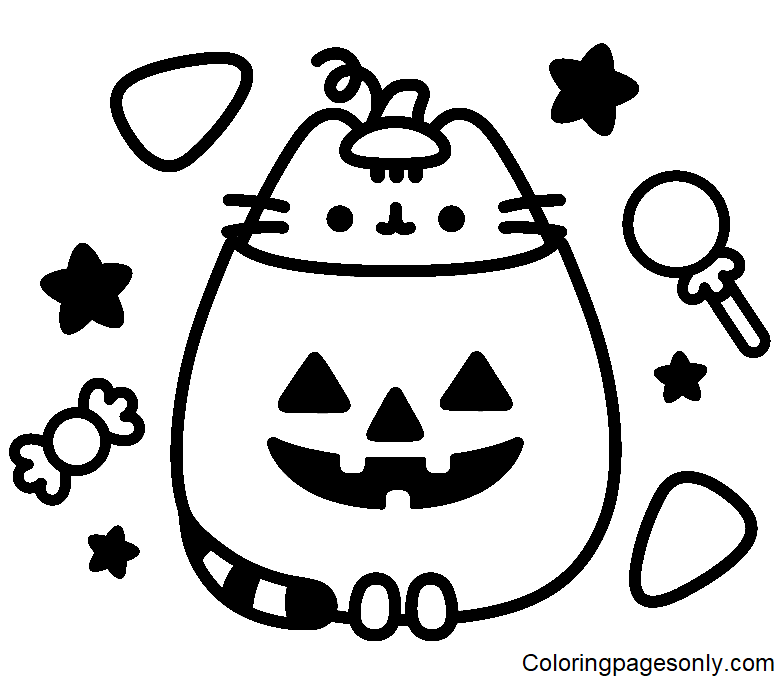 Pusheen coloring pages printable for free download