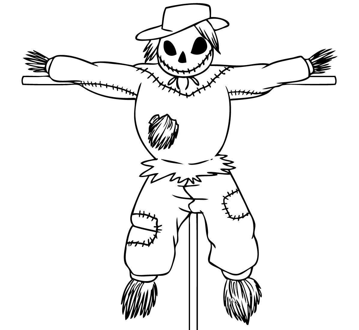 Free printable scarecrow coloring pages for kids