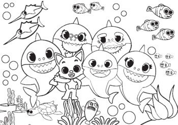 Baby shark coloring page by got curriculum tpt