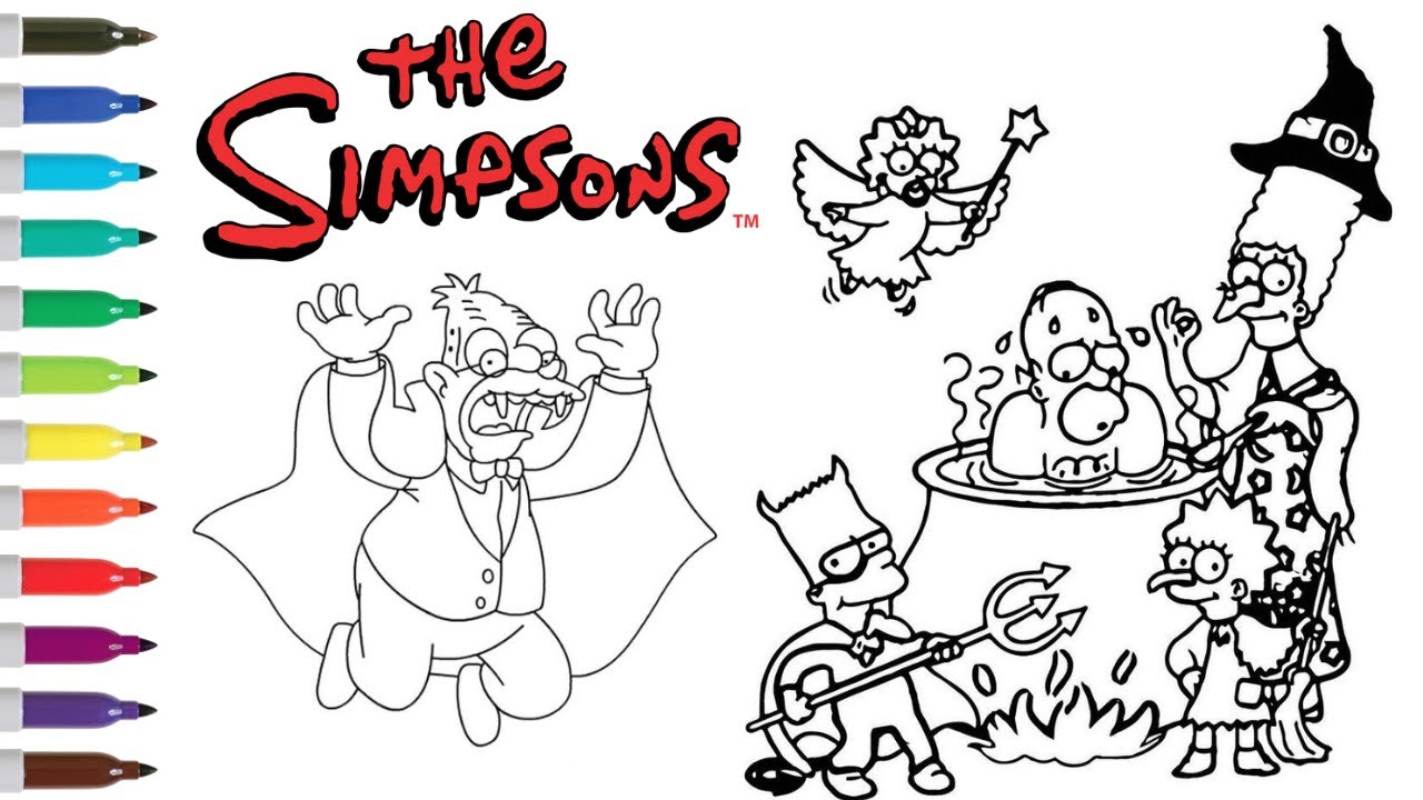 The simpsons coloring book pages the simpsons halloween treehouse of horror coloring pages