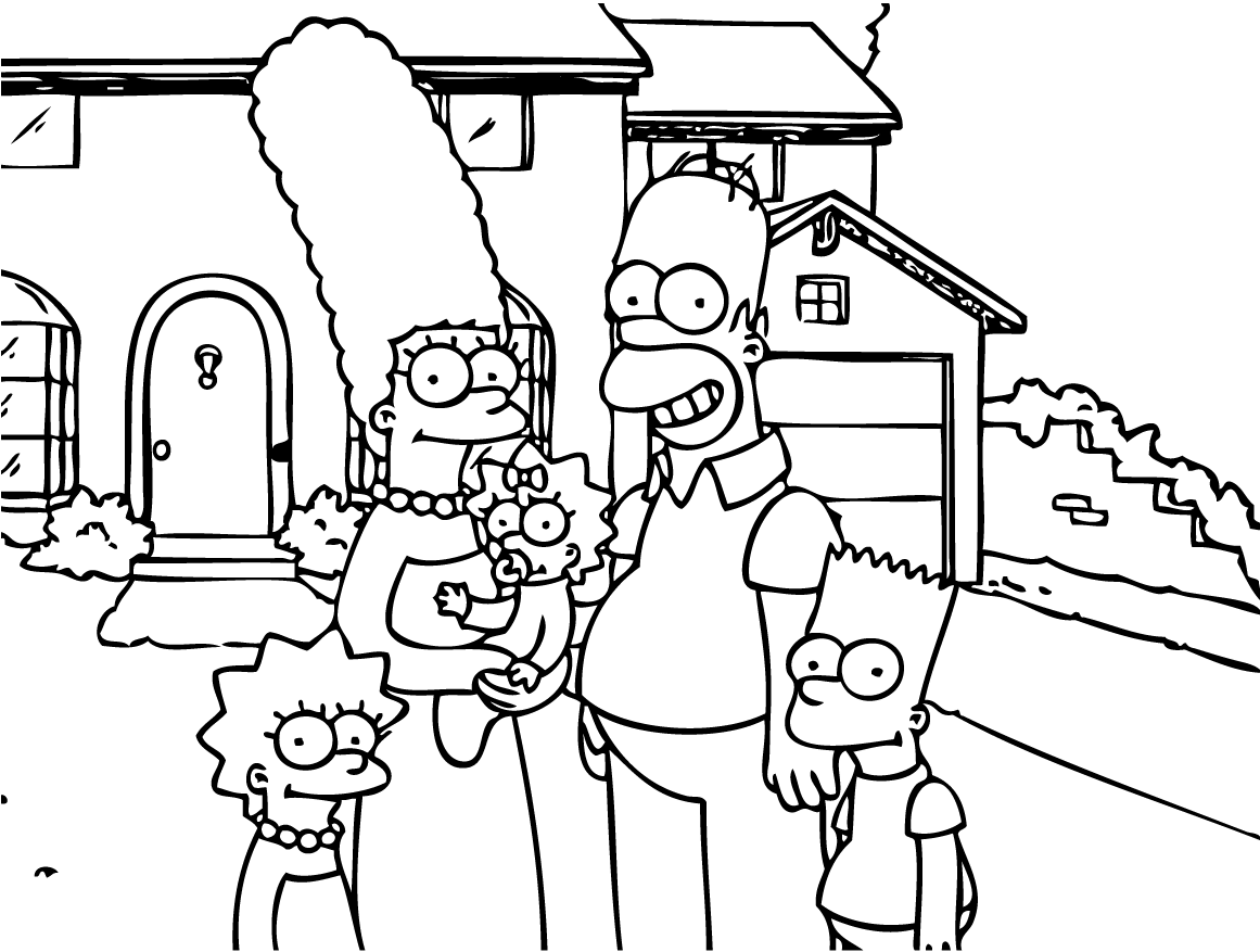 Free simpsons drawing to download and color