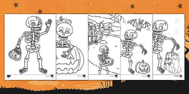 Skeleton coloring pages teaching resources usa