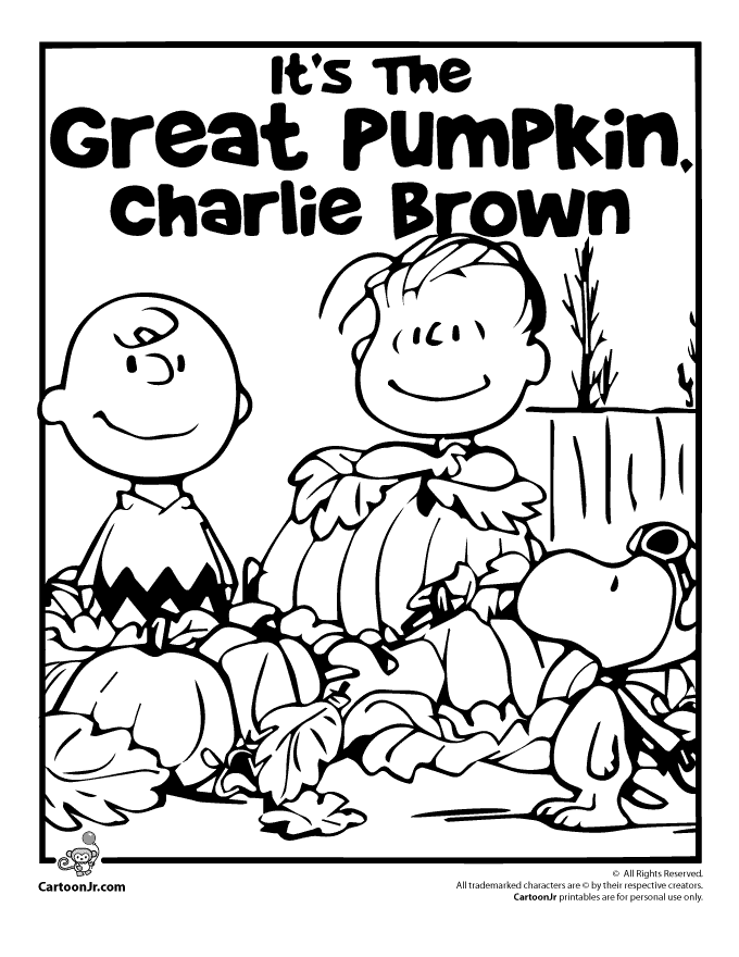 Charlie brown halloween coloring pages printable for free download