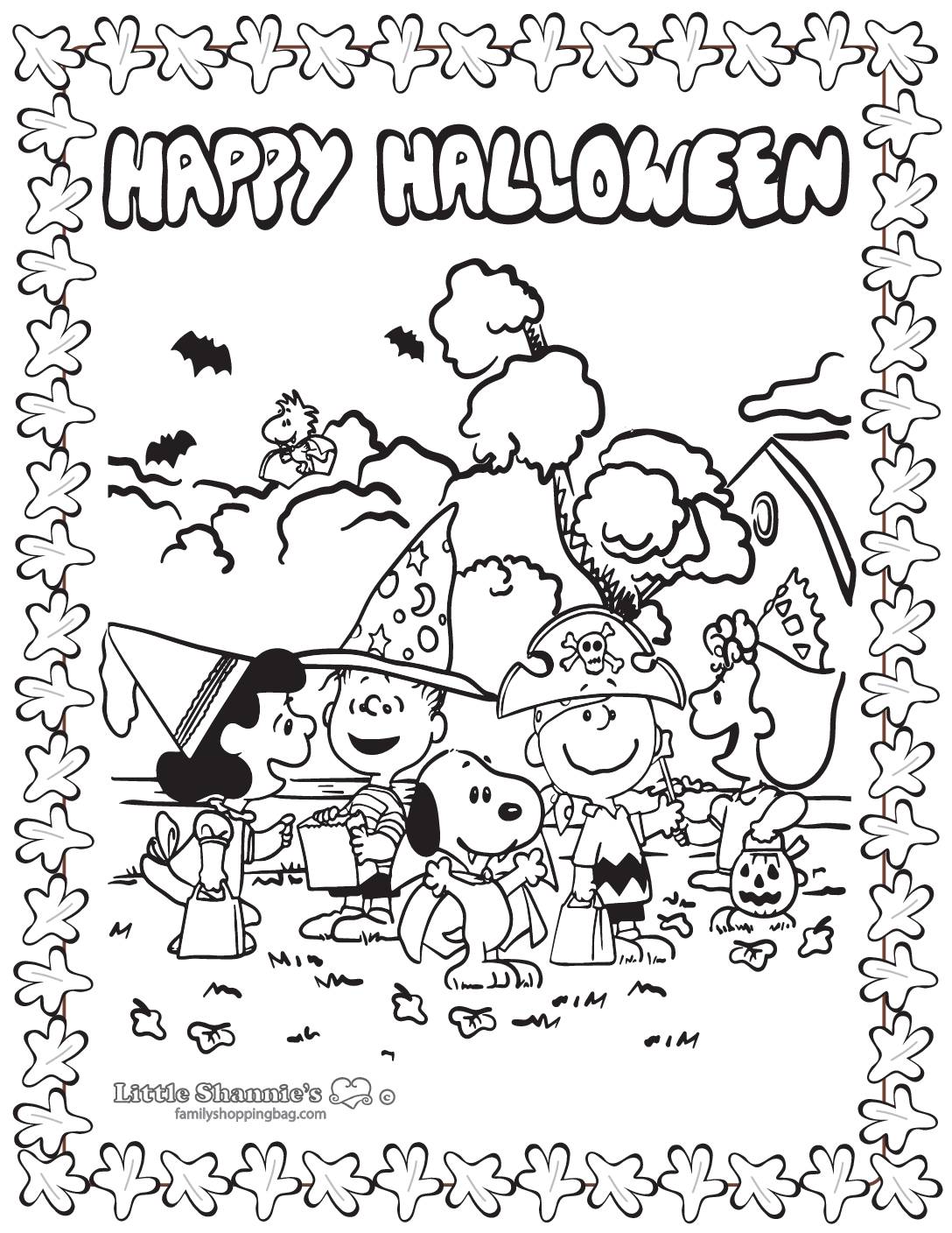 Coloring page peanuts halloween