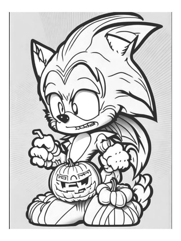Sonic halloween coloring pages print