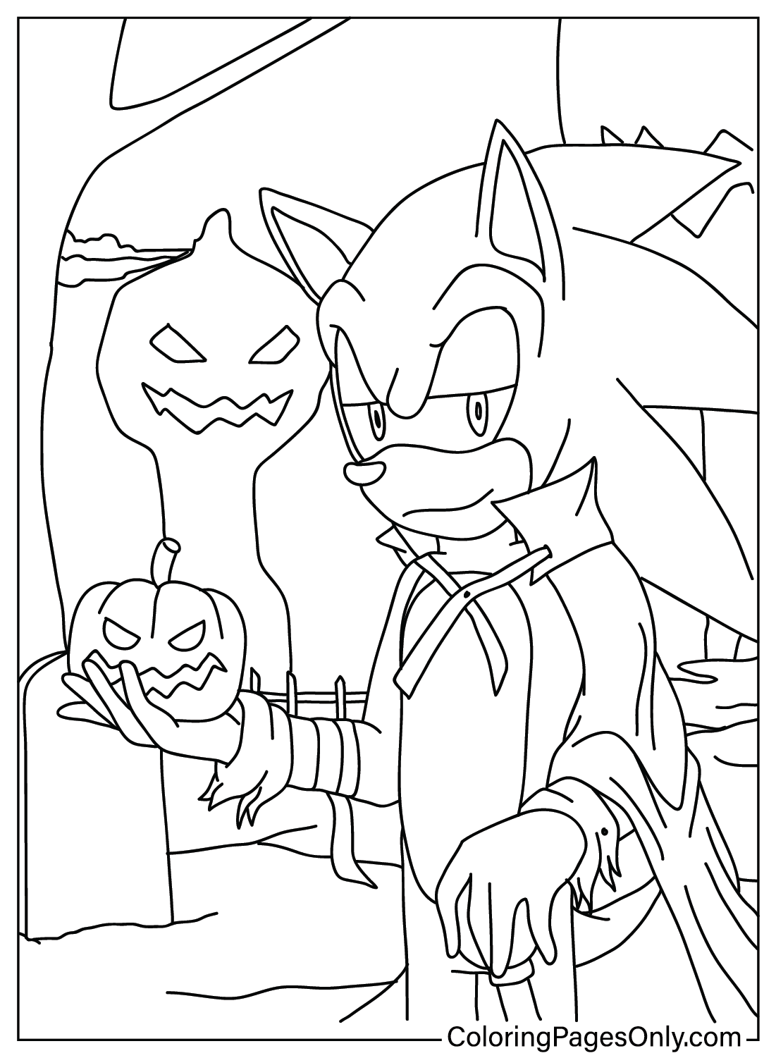 Sonic halloween coloring pages