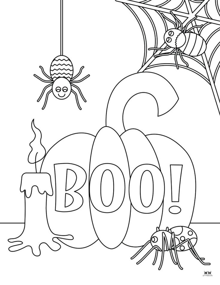 Halloween spider coloring pages