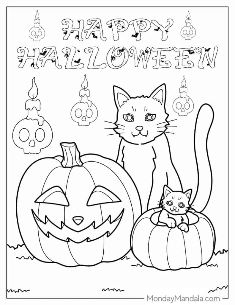 Halloween coloring pages free pdf printables