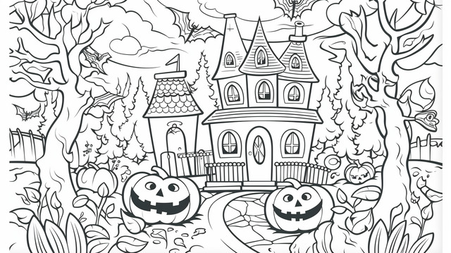 Halloween coloring page background images hd pictures and wallpaper for free download