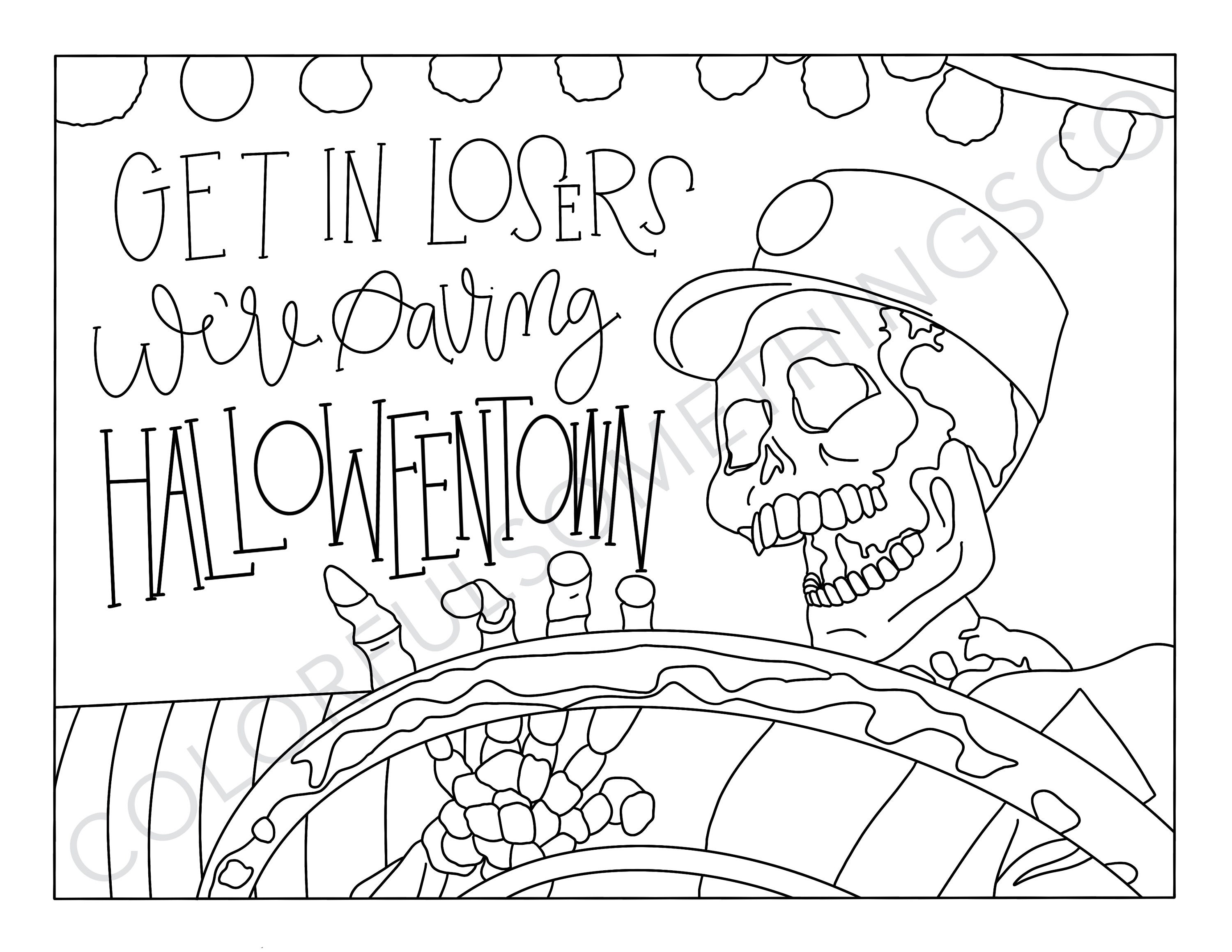Halloweentown movie coloring pages pack of digital download coloring pages halloween coloring pages