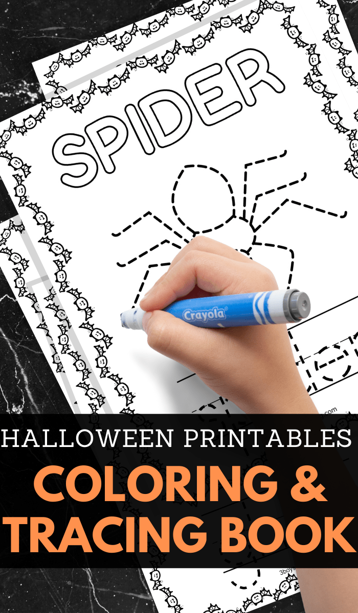 Halloween tracing and coloring book