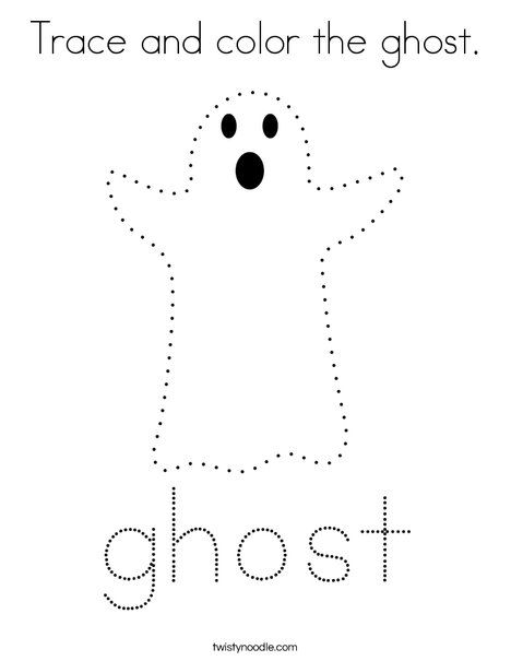 Trace and color the ghost coloring page