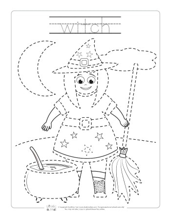 Halloween tracing worksheets