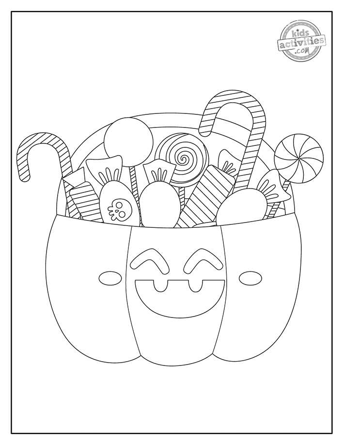 Free printable trick or treat coloring pages kids activities blog