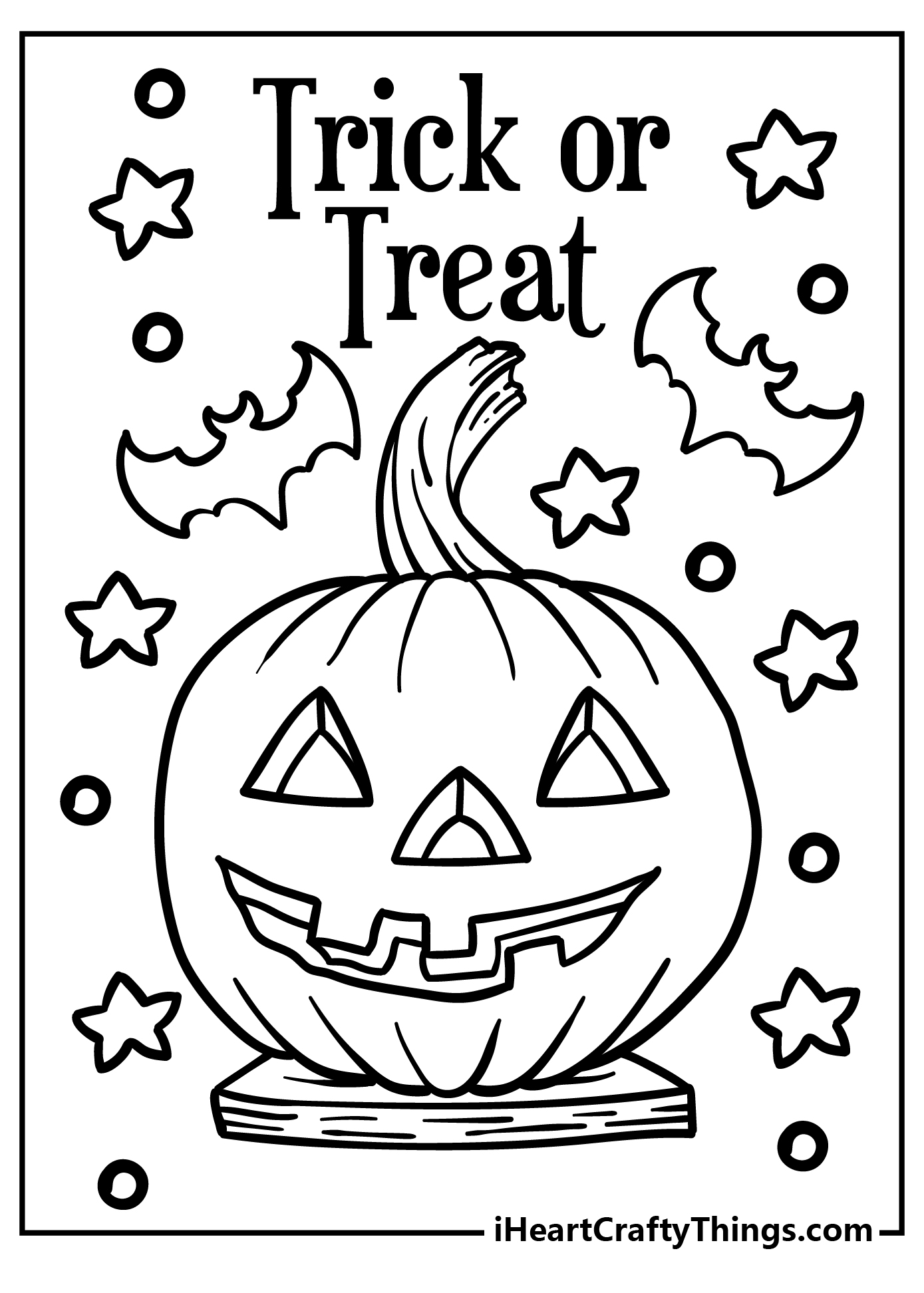 Trick or treat coloring pages free printables