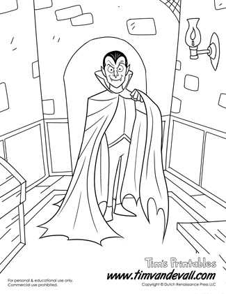 Printable vampire coloring pages â tims printables