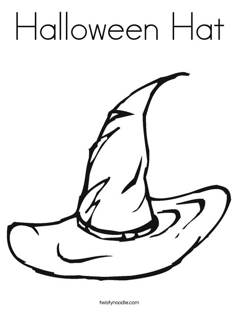 Halloween hat coloring page