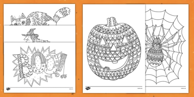 Fun colouring pages halloween pdf printables eylf