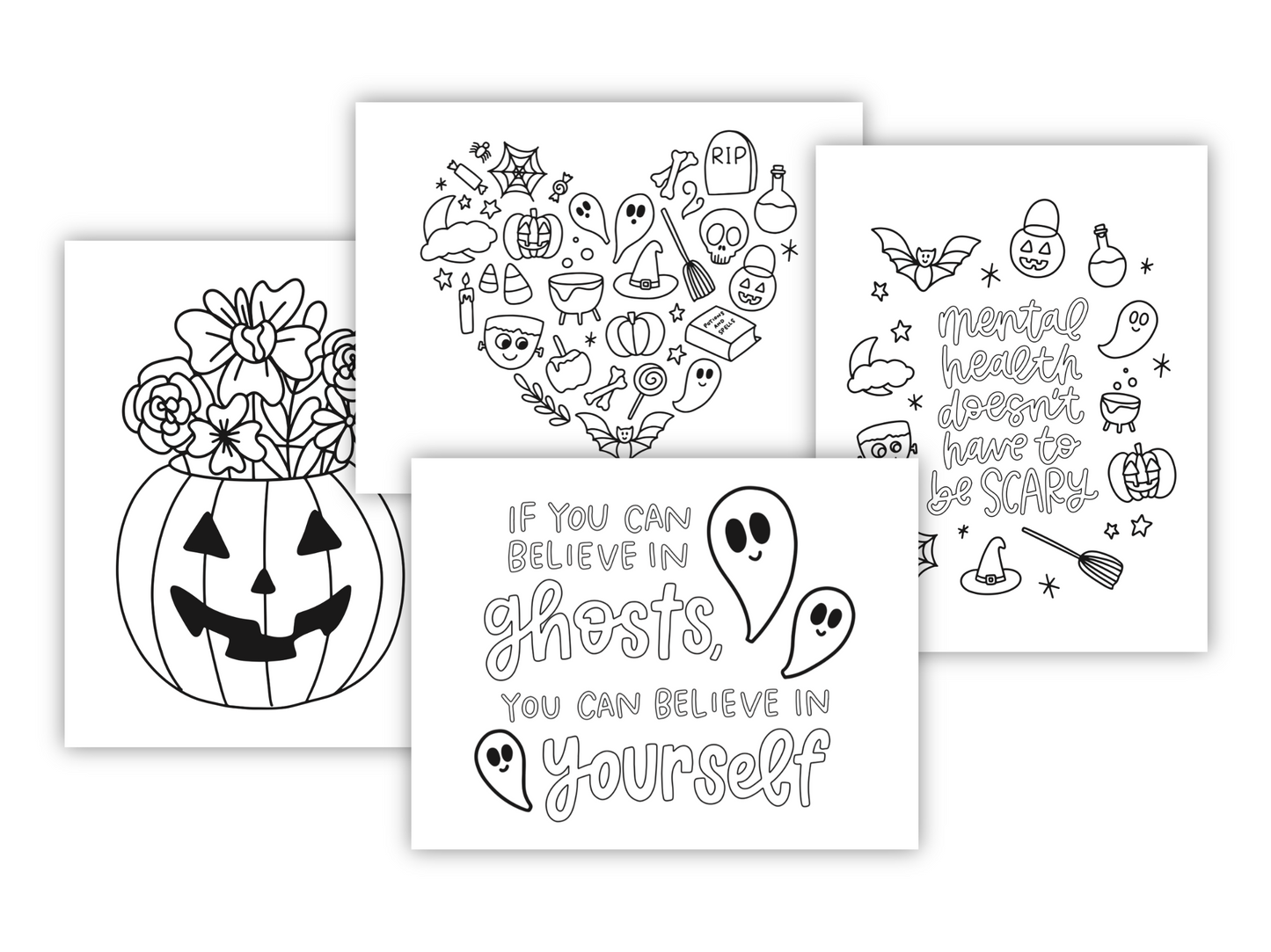 Halloween coloring sheets digital coloring sheets â