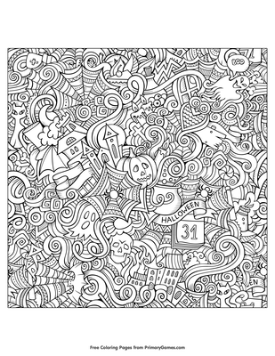 Halloween zentangle background coloring page â free printable pdf from