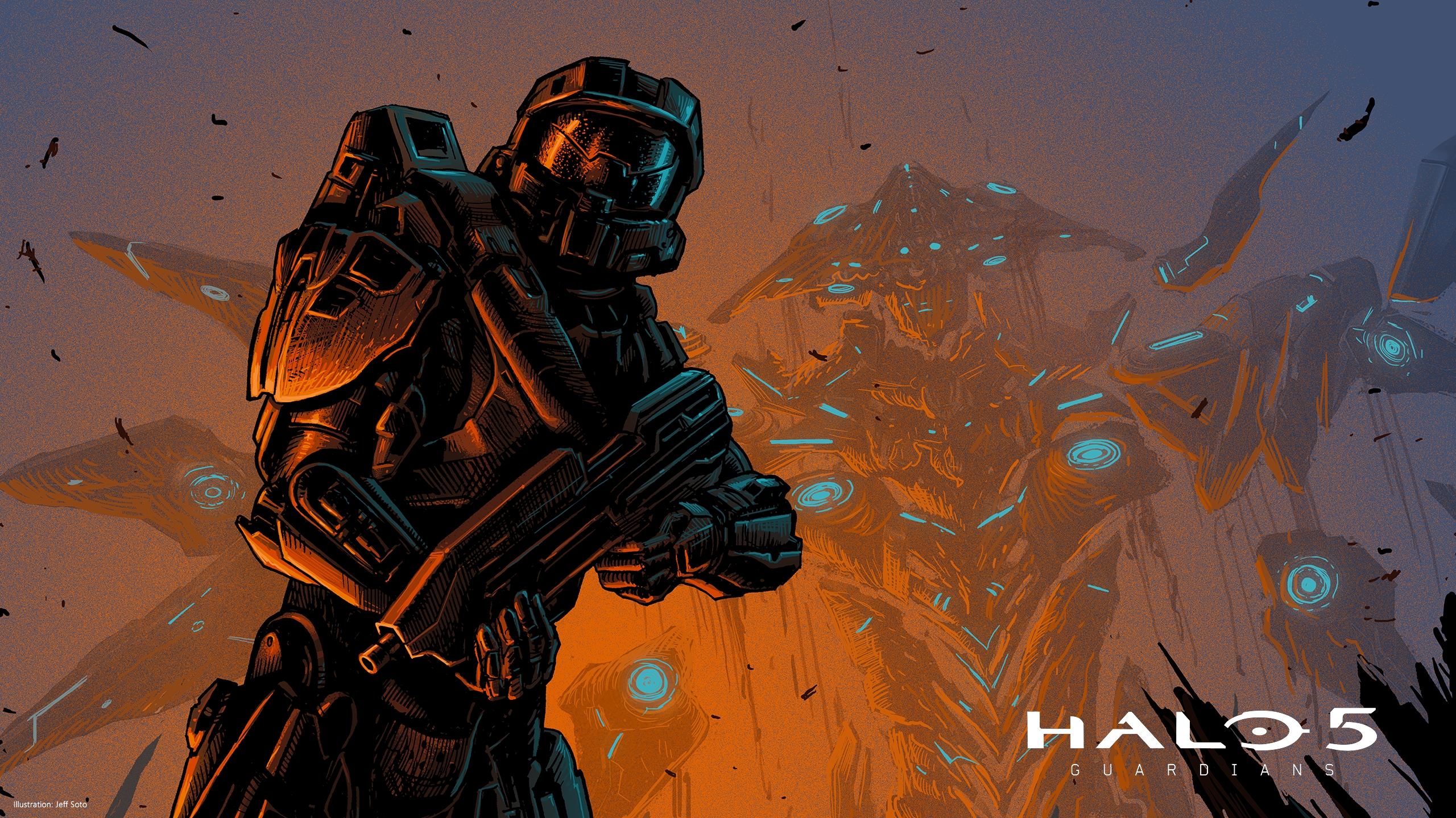 Download 4k Halo Master Chief Orange Visor Wallpaper