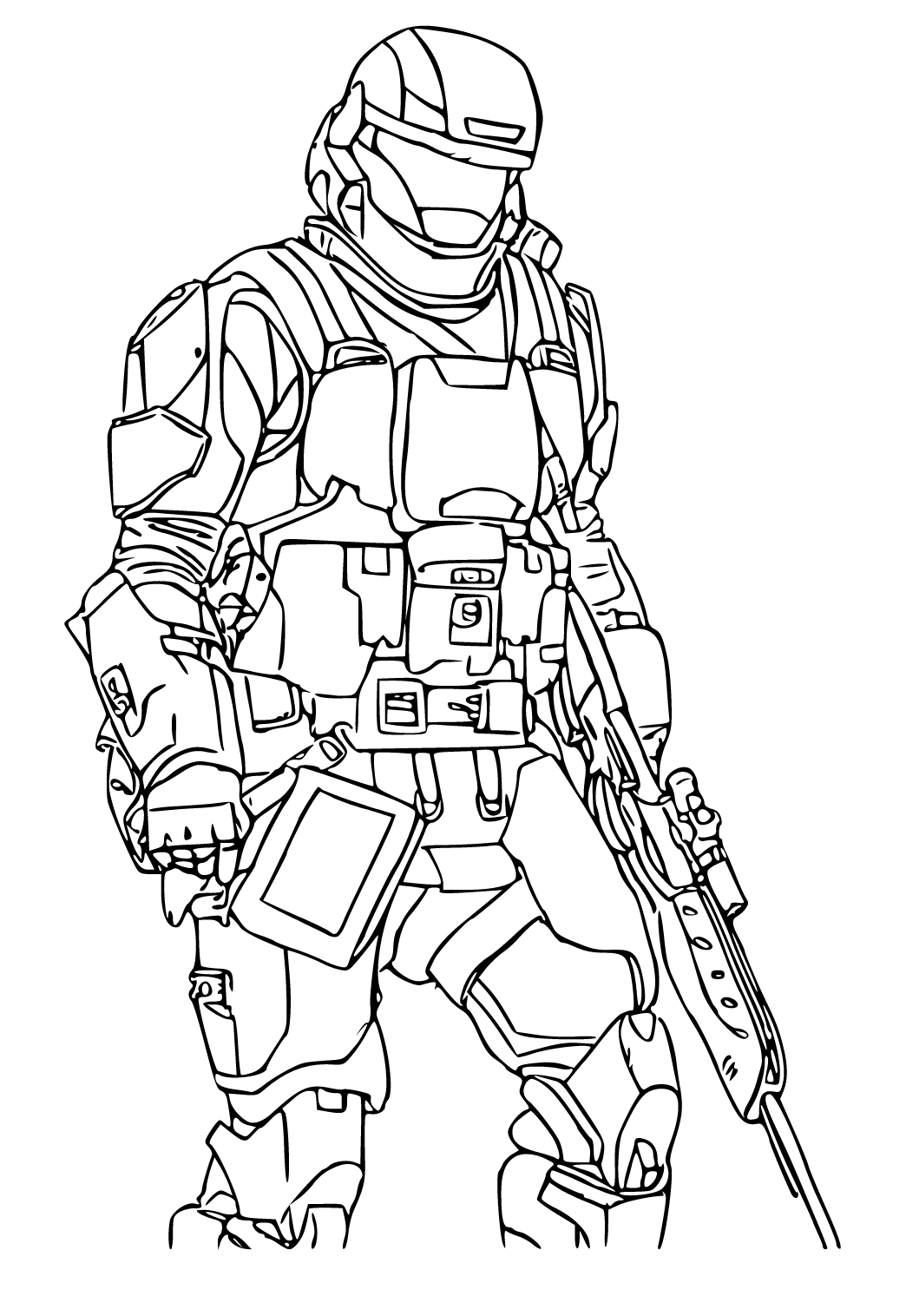 Free printable halo weapon coloring page for adults and kids