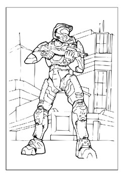 Expressive gaming art halo printable coloring sheets collection for fans