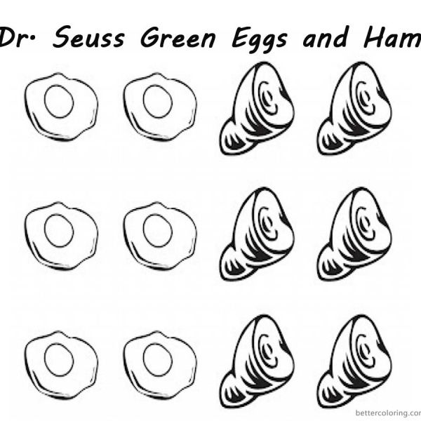 Green eggs and ham coloring pages