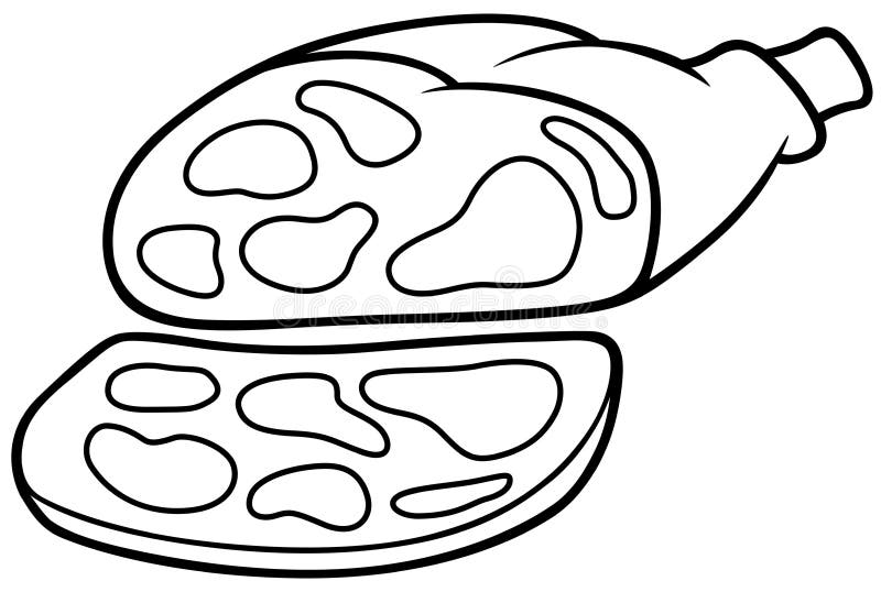 Pork ham stock vector illustration of outline pork