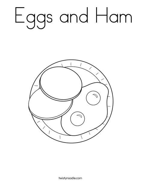 Eggs and ham coloring page