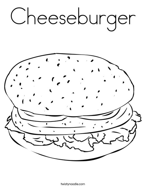 Cheeseburger coloring page