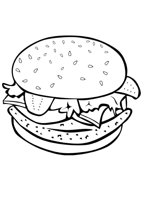 Burger colorg page free kids colorg pages colorg pages food colorg pages