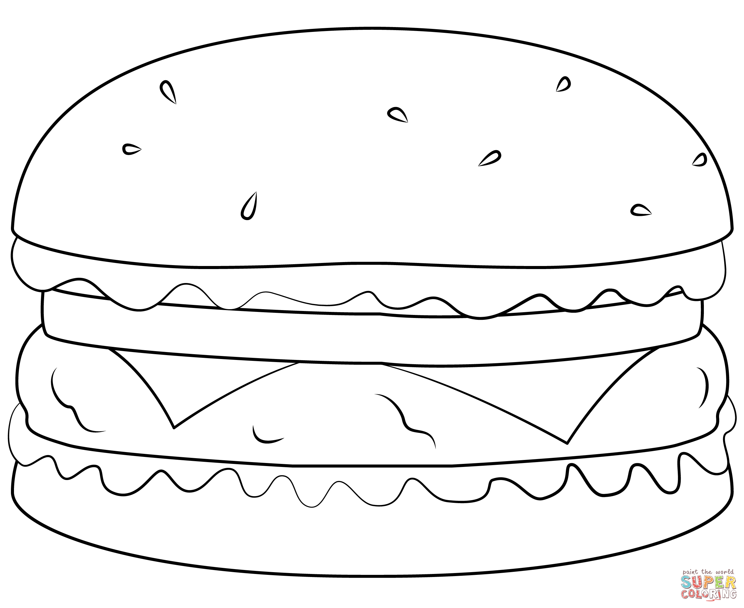Hamburger coloring page free printable coloring pages
