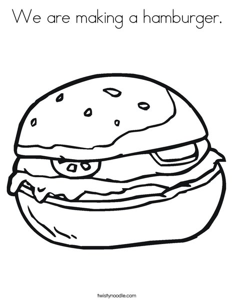 We are making a hamburger coloring page