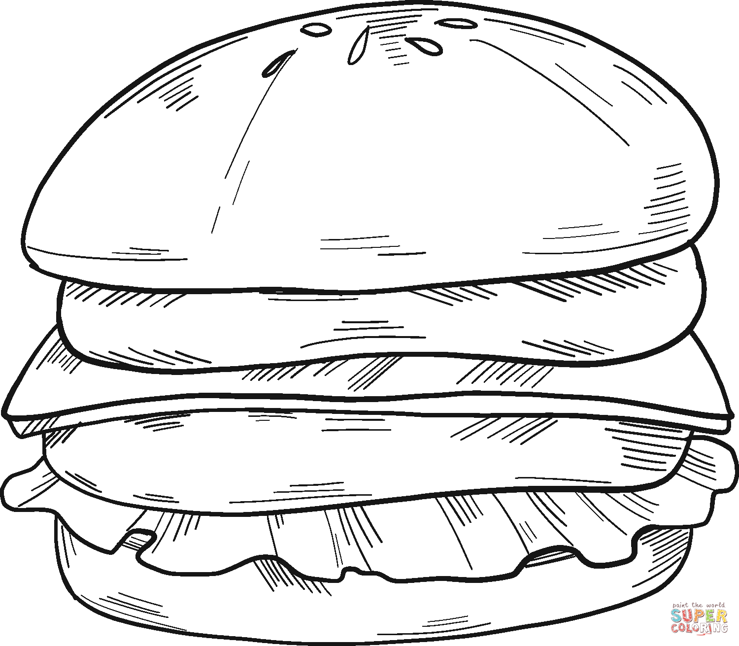 Hamburger coloring page free printable coloring pages