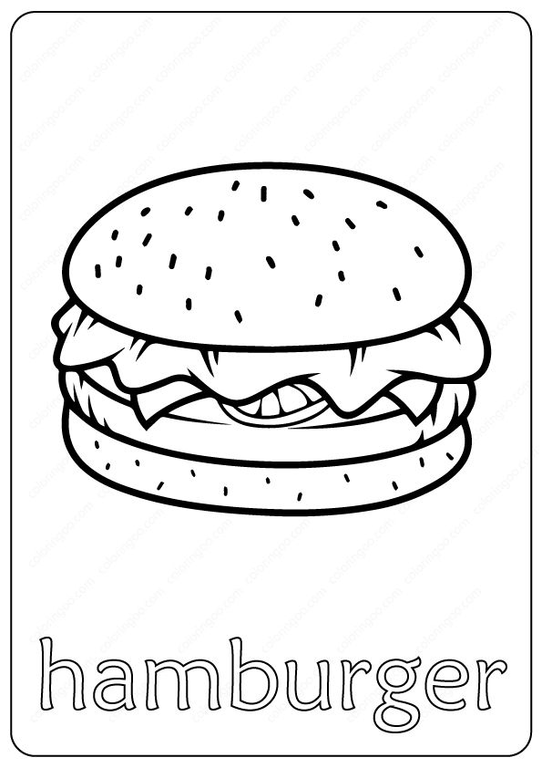 Printable hamburger outline coloring page coloring pages hamburger drawing hamburger