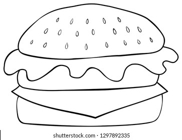 Burger coloring page royalty