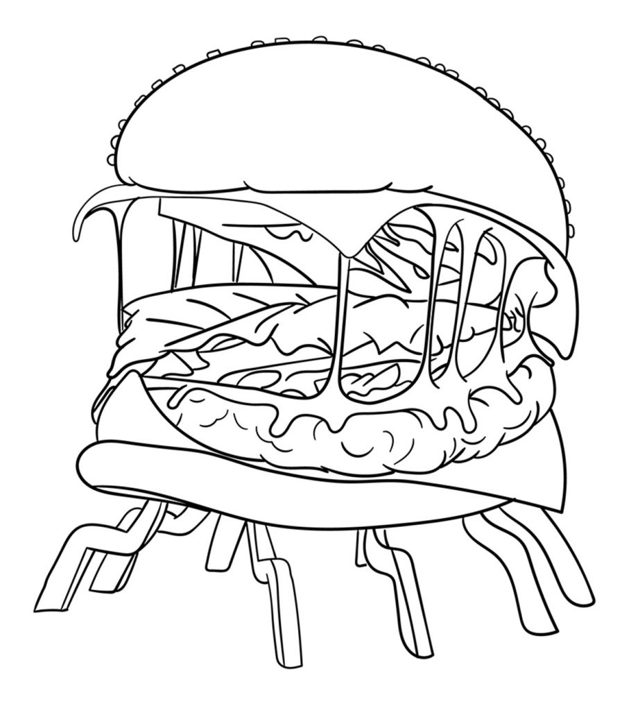 Printable burger coloring pages for your little one