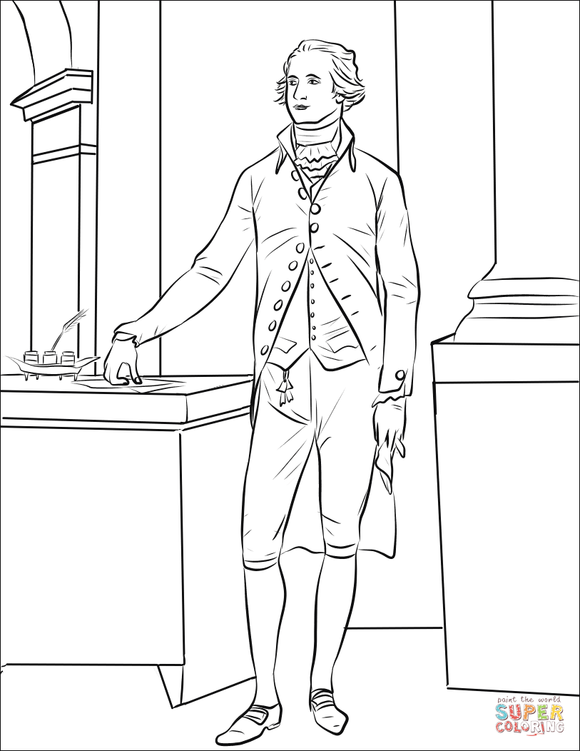 Alexander hamilton coloring page free printable coloring pages