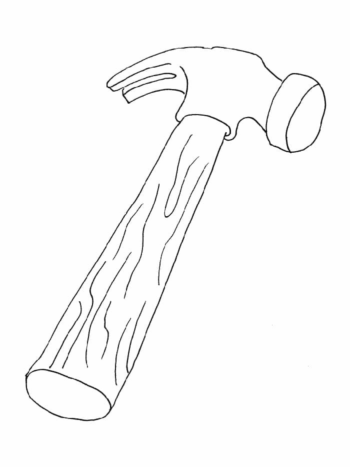 Tool hammer coloring page