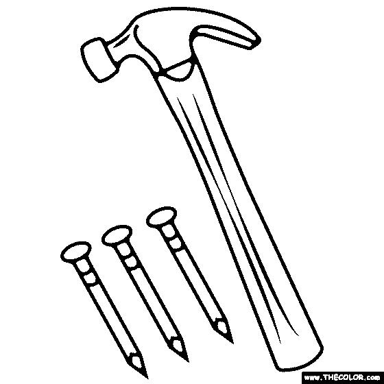 Haer and nails coloring page