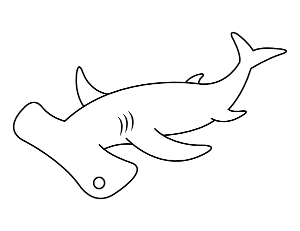 Printable simple hammerhead shark coloring page