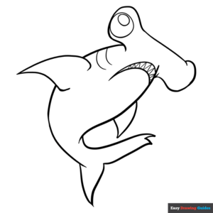 Hammerhead shark coloring page easy drawing guides