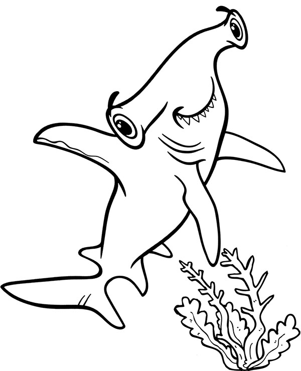 Hammerhead shark coloring page sheet to print or download fish coloring page free coloring â shark coloring pages coloring pages kids printable coloring pages