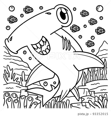 Hammerhead shark coloring page for kids